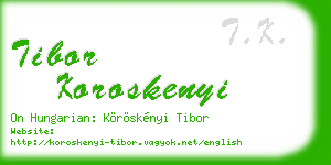 tibor koroskenyi business card