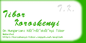 tibor koroskenyi business card